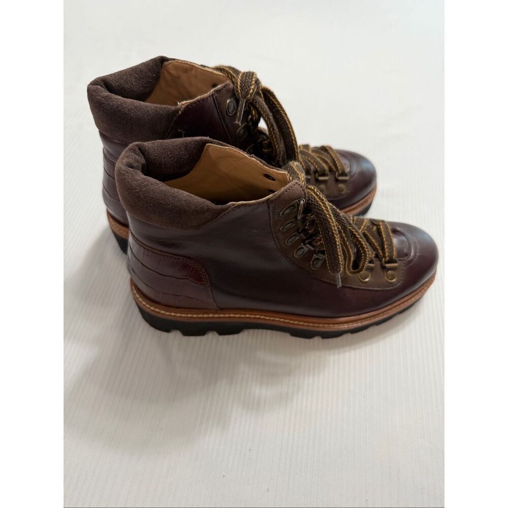 JOULES MONTROSE HIKING LEATHER BOOTS IN CHESTNUT COLOR WOMEN US 5 EU 36